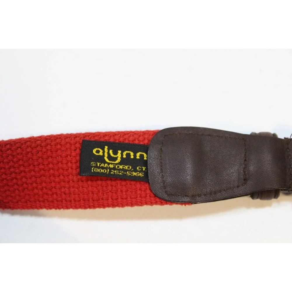 Vtg Alynn Mens Canvas Leather Belt Sail Boats‎ Adjustable Navy Blue Size 29-42W